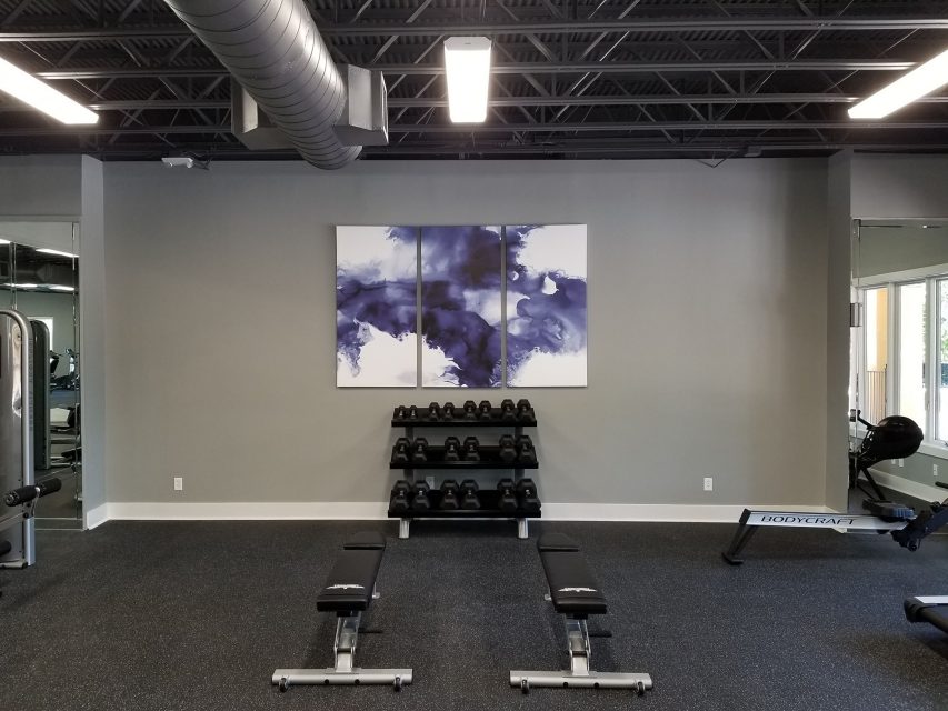 amenity renovation fitness center gym painting flooring lighting