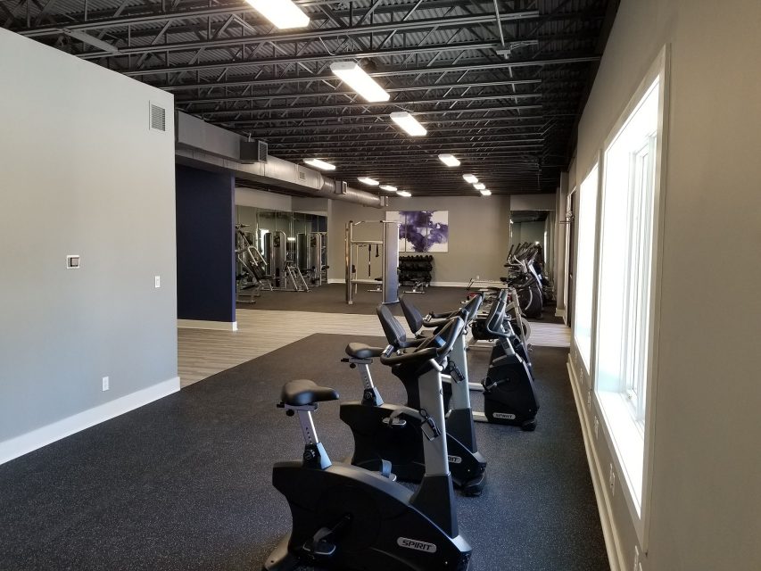 amenity renovation fitness center gym painting flooring lighting mirrors