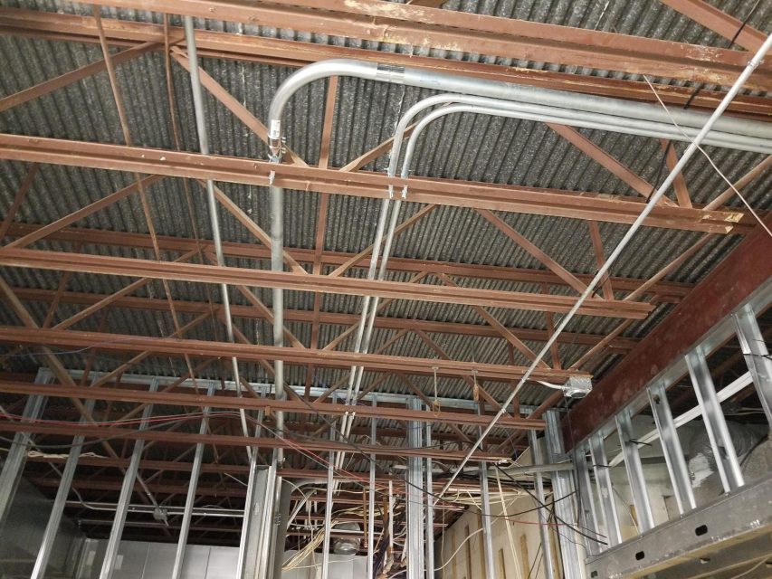 amenity renovation fitness center gym rafters conduit