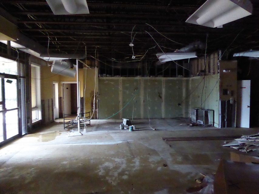 amenity renovation fitness center gym studs electrical drywall