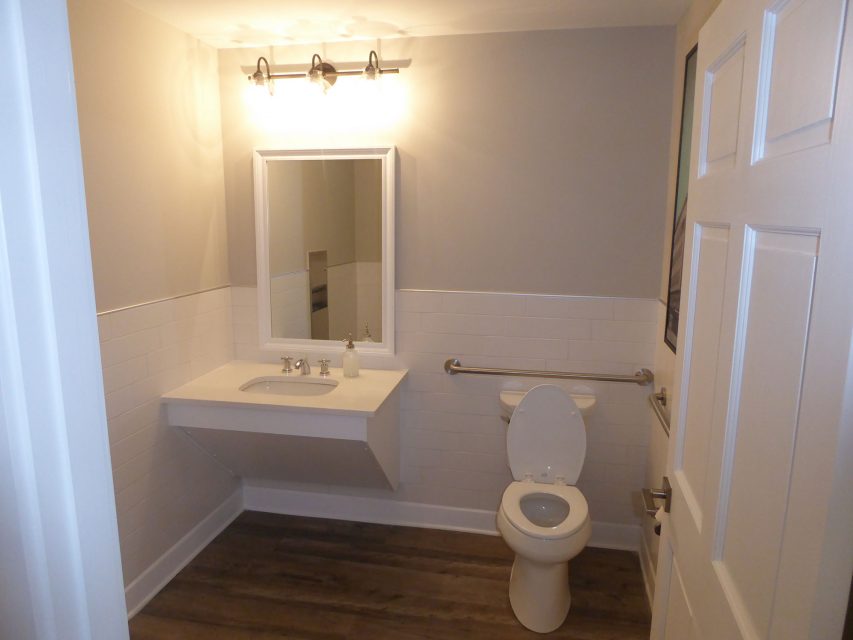 apartment amenity renovation interior restroom bathroom painting tile flooring lighting leasing office clubhouse